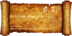 Ortlieb Kamilla névjegykártya