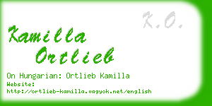 kamilla ortlieb business card